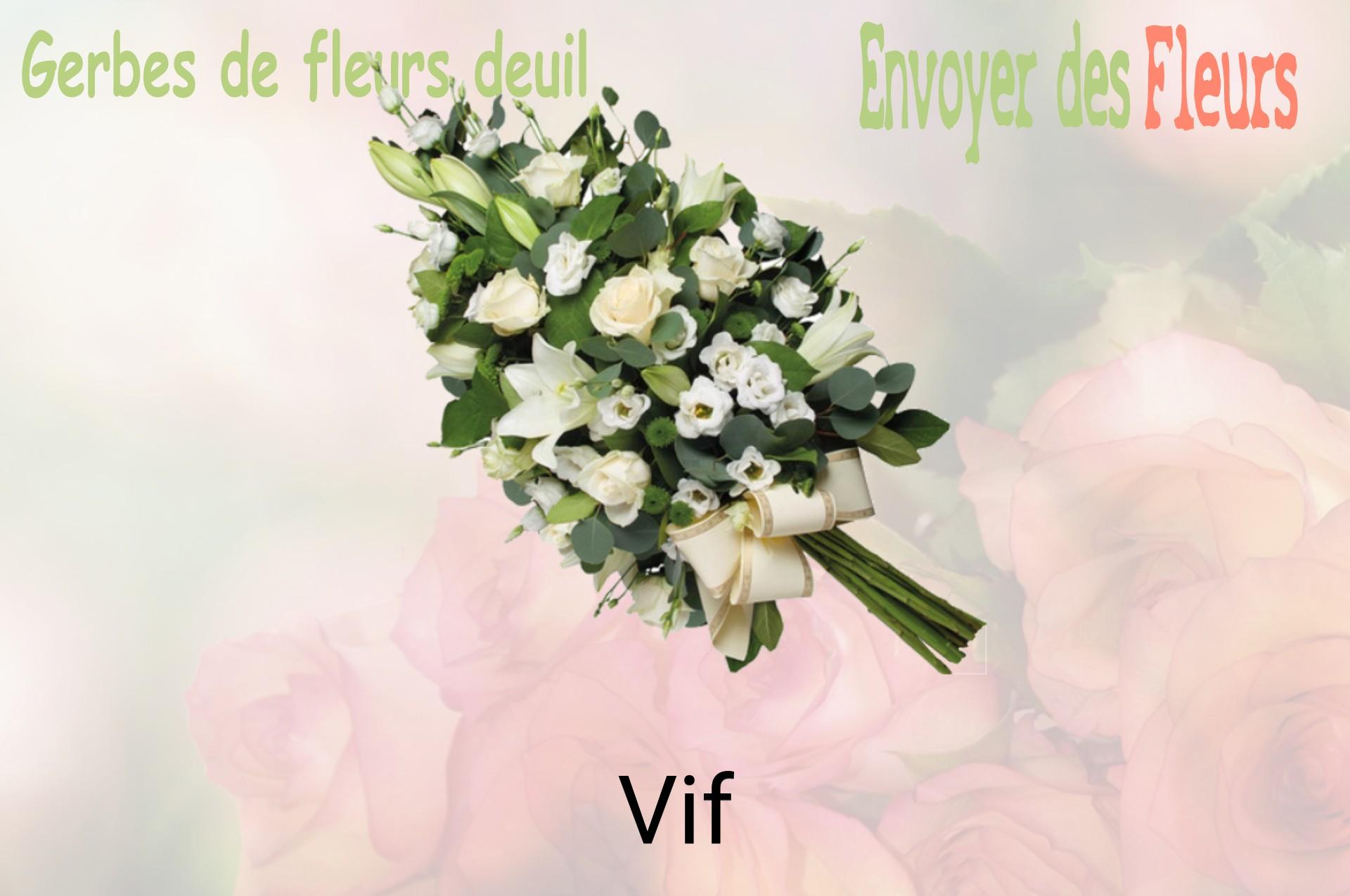 Gerbe de fleurs de deuil livrée à Vif